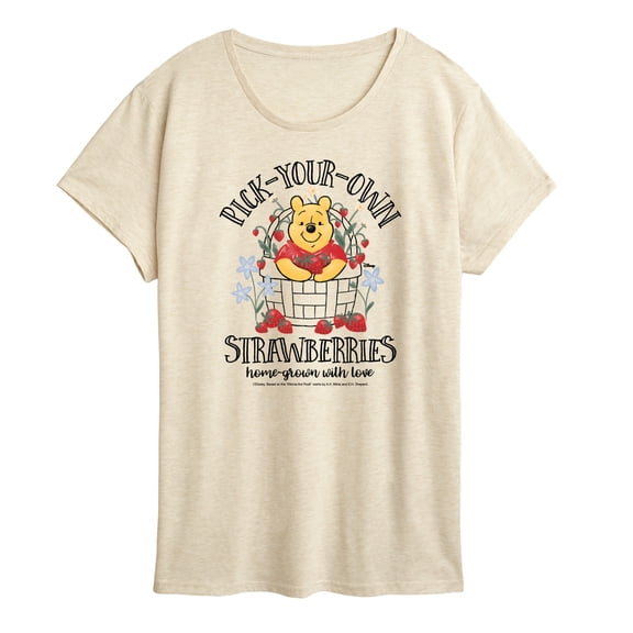 Winnie The Pooh - Pooh Strawberries Short Sleeve Graphic T-Shirt
