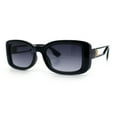 thumbnail image 4 of Womens Classy Rectangle Retro Mod Designer Fashion Luxe Sunglasses Black - Smoke, 4 of 8