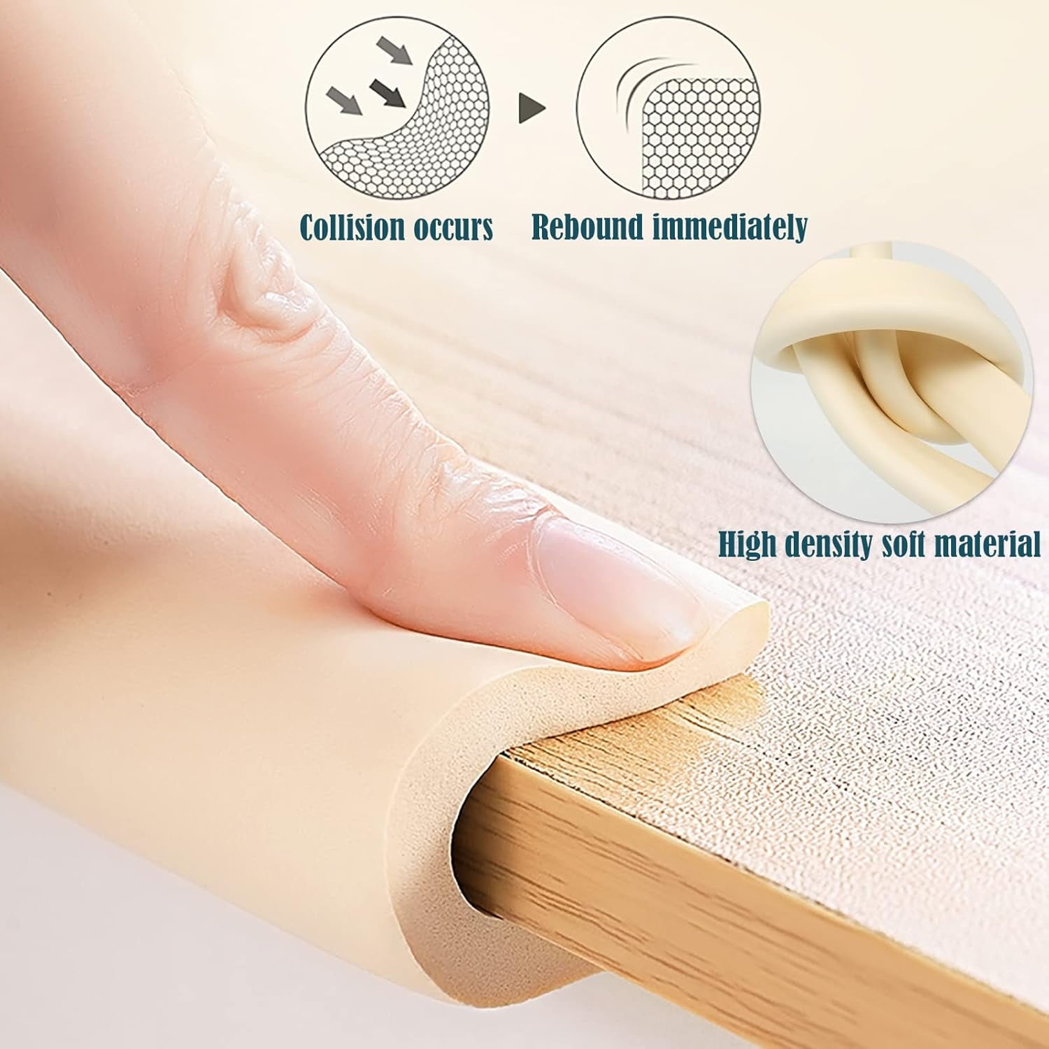 U-Shaped Foam Edge Protectors for Baby Proofing (4m Total) - 2cm Thick Non-Toxic Corner Guards for Coffee Table,Cabinet,Countertop - Safety Padding(Gray)