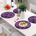 thumbnail image 5 of 15 Inch Round Grid Plate Mats Heat Non-Slip Resistant PVC Placemats for Kitchen Dining Table Decor Glowing Purple Butterfly 4PCS, 5 of 5
