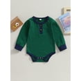 thumbnail image 2 of Mialoley Bébé Garçons Filles Sweat-Shirts Rompers Patch Patchwork Bande à Manches Longues Bébé Combinaisons Automne Bambin Vêtements Bodysuits, 2 of 9