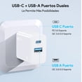 thumbnail image 3 of Cargador para iPhone 20W GaN Carga Rapida Dual Salida USB C & USB Port y Cable Tipo C a IP 1M Compatible con iPhone 12 12 Mini 13 14 Pro Max X XS, 3 of 4