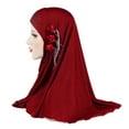 thumbnail image 3 of Prolriy Hijab Scarf for Women Silk Fashion Breathable Headscarf Muslim Flower Hat Ice Turban Summer Tassel Accessory Shawl Scarf Head Scarf Red, 3 of 4