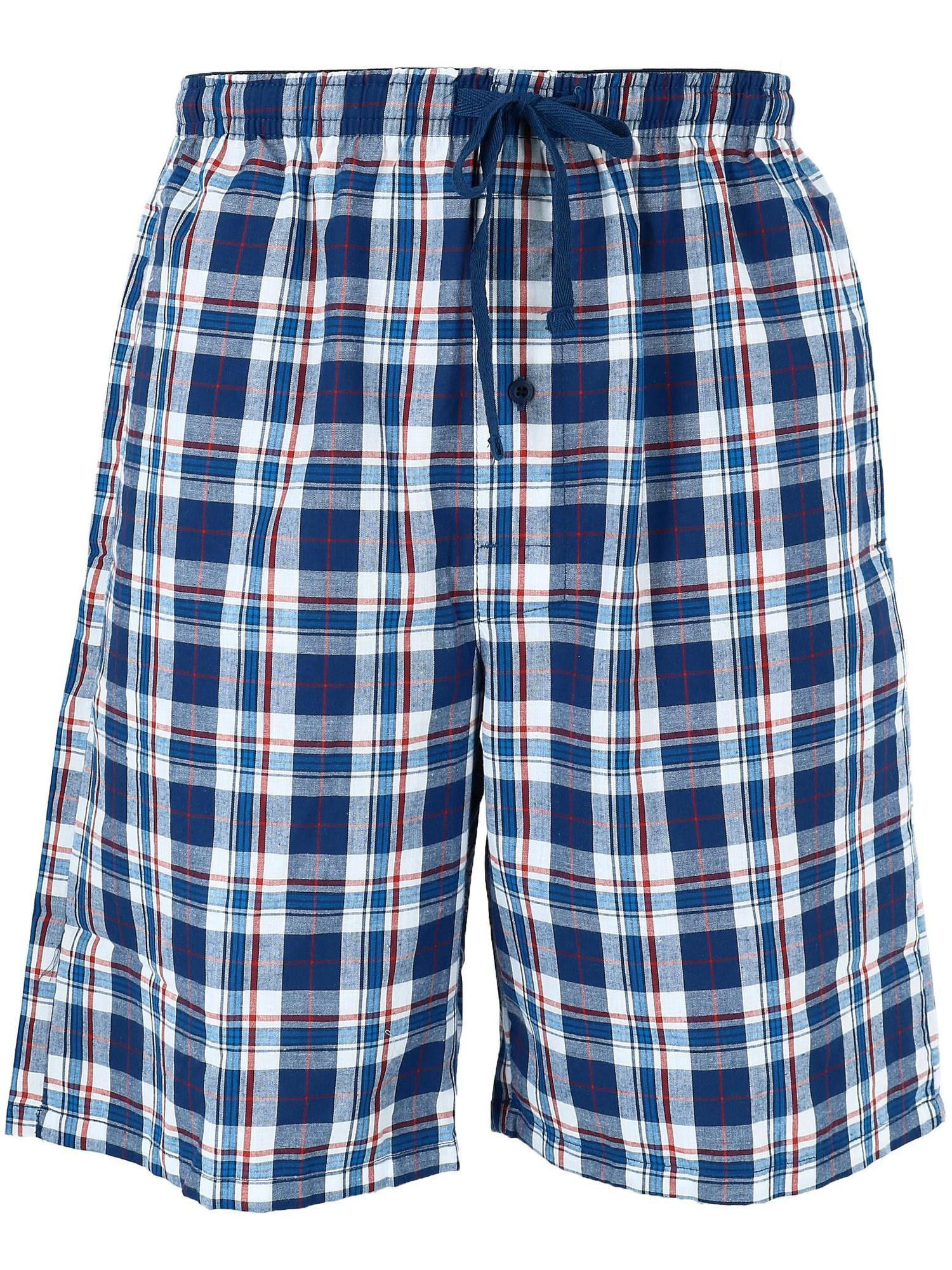 Hanes - Hanes Cotton Madras Drawstring Sleep Pajama Shorts (Men's ...