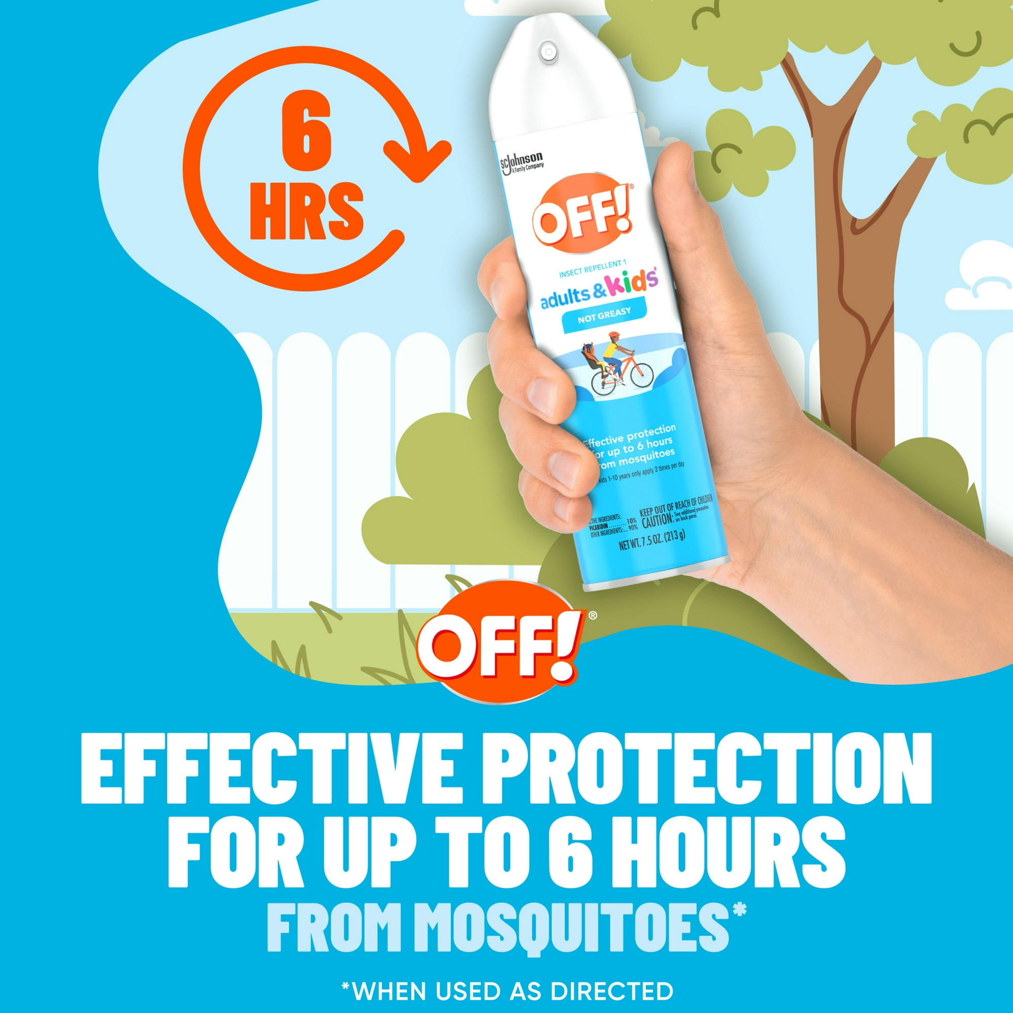 OFF! Insect Repellent Aerosol for Adults & Kids, Fragrance-Free, Deet Free Bug Spray for Everyday Protection from Mosquitoes, Travel Essentials, 7.5 oz