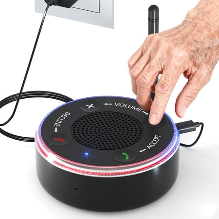 110dB Cell Phone Ringer Amplifier & Flasher – Loud External Ringtone Amplifier for Seniors & Hearing Impaired, LED Light Alerts, iPhone & Android Compatible