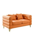 thumbnail image 4 of Orange Fabric Sofa with 2 Pillows | Comfort and Style Combined, 4 of 6