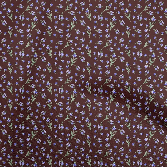 oneOone Velvet Brown Fabric Floral Sewing Fabric By The Yard Printed Diy Clothing Sewing Supplies 58 Inch Wide