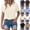 21# Beige, variant on Womens Gauze Shirts Button Down Dress Tops Casual Short Sleeve Textured Collared Summer Work Blouse Camping Clothes Khaki XXL