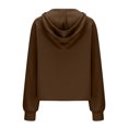 thumbnail image 5 of QATAINLAV Lightening Sale Womens Hoodies Casual Half Zip Sweatshirts Fleece Jackets Tops Long Sleeve Hooded Pullover with Pockets 2024 Fall Winter Clothes Brown M, 5 of 7