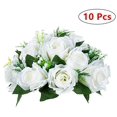 thumbnail image 3 of Nuptio 2/10 Pcs Fake Flower Ball Arrangement Bouquet, Artificial Flower, 15 Heads Plastic Roses with Base, Wedding Centerpiece Flower Rack for Parties Valentine's Day Home Décor, 3 of 7