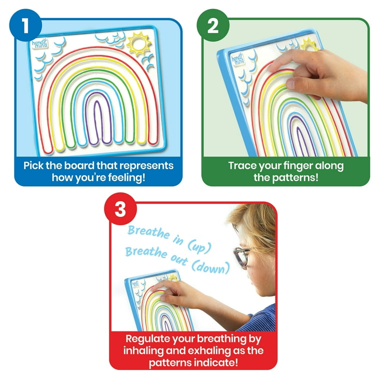 hand2mind Mindful Maze Boards, 3 Double Sided Breathing Boards