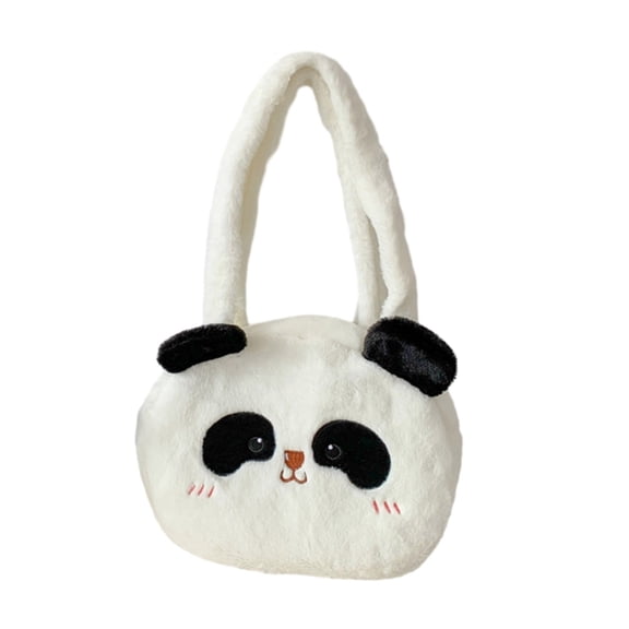 ZPAQI Cute Pandas Shoulder Bag Plush Handbag Shopping Bag for Traveling, School For Valentine's Day gifts