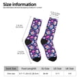 thumbnail image 2 of Balery Skull Blue Flower Pattern Crew Socks Unisex– Soft & Breathable Socks for Men & Women, One-Size Fits Most (US 5-11), Comfortable & Durable for Daily Wear, 2 of 6