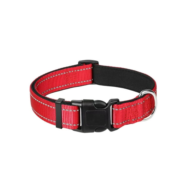 Reflective Dog Collar Adjustable Soft Neoprene Padded Nylon Pet Collars With Buckle For Medium Dogs 40Cm Gift