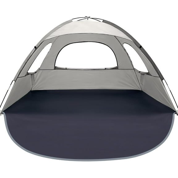 Beach Tent Anti-UV Portable Sun Shade Shelter for 3/4/6/8 Person, Extendable Floor with 3 Ventilating Mesh Windows Plus Carrying Bag, Stakes and Guy Lines