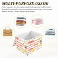 thumbnail image 6 of Yayeee Collapsible Cube Storage Bin with Lid Fabric Closet Decorative Basket with Handles, Striped Crab, 6 of 7