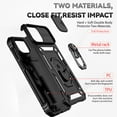 thumbnail image 6 of for iPhone 14 Plus Rugged Phone Case with Sliding Camera Cover, Kickstand TPU Bumper Drop Proof Durable Military Grade Protective Case Cover for iPhone 14 Plus, Black, 6 of 8