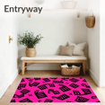 thumbnail image 3 of ODIKA 6'x9' Machine Washable Non-Slip Area Rug, Compact Pistol Featuring Dynamic Angular Motifs High Traffic Rug with Pad, Pink, 668376, 3 of 8