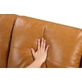 thumbnail image 4 of Convertible Sectional L Shaped Sofa with Storage Ottoman Reversible Sofa,Faux Leather Couch for Small Apartment, Living Room,Ginger, 4 of 7