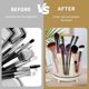 thumbnail image 3 of Makeup Brush Holder Organizer, 360 Rotating Cosmetics Holders Storage Container, Clear Spinning Desktop Makeup Tools Holder for Vanity, Bathroom Count, 3 of 4