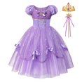 thumbnail image 1 of Frozen Elsa Anna Princesa Vestido Niñas Jasmine Rapunzel Aurora Ropa Fiesta Niños Cosplay Cenicienta Blancanieves Ariel Costume4T (Etiqueta 120) Gao Jinjia LED, 1 of 2