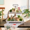 thumbnail image 3 of Hanobe Farmhouse Tiered Tray Stand Decor:  Decorative 2 Tier Serving Tray Stand for Rustic Table Centerpiece, Kitchen Island Decor, Coffee Bar, or Cupcake Stand, Party Display  (Whitewashed), 3 of 15