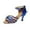 Blue, variant on Women Sandals 7Cm High Heels Latin Dance Sandals With Knot Decoration Sole Comfortable Mid Heel Dress Shoes For Casual Indoor Occasions ,Us Size:8.5