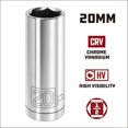 thumbnail image 2 of Powerbuilt 1/2 Inch Drive x 20 MM 6 Point Deep Socket - 642214, 2 of 5