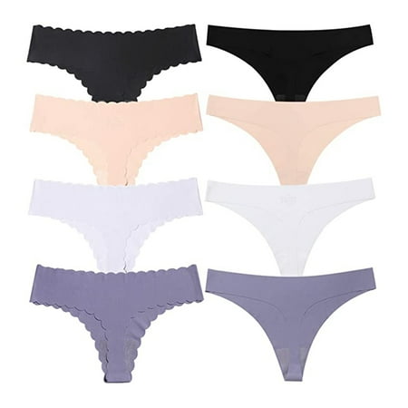 

NEGJ 8PCS Ladies Briefs One-piece Panties Feminine Seamless Breathable Print Thong