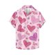 thumbnail image 2 of Camisas de Manga Larga para Hombres Día de San Valentín Impreso Botón Solapa, Camisa de Manga Corta Casual para Regalos, 2 of 9