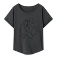 thumbnail image 1 of Camiseta de mujer con cuello redondo, informal, recuerdo, moda de verano, para trabajo de oficina M, 1 of 8