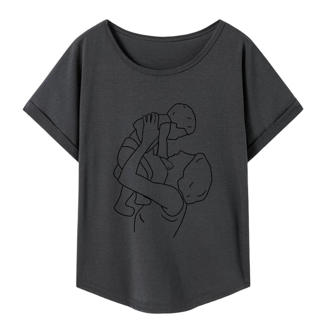 Camiseta de mujer con cuello redondo, informal, recuerdo, moda de verano, para trabajo de oficina M