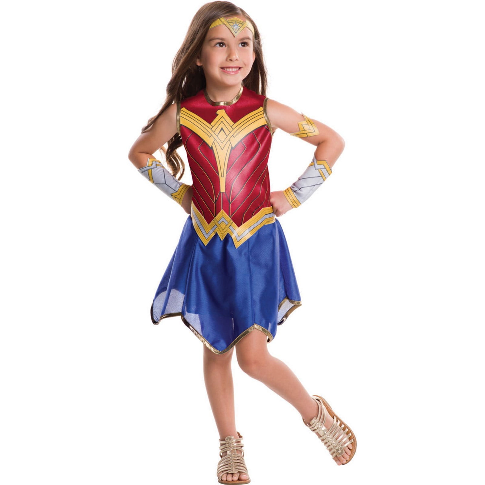 Girls Officially Licensed DC Comics Wonder Woman Sequin Dress Halloween  Costume M, Red and Blue - Walmart.com