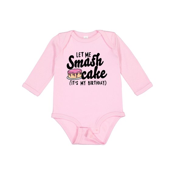 Inktastic Let Me Smash Cake Its My Birthday Girls Long Sleeve Baby Bodysuit