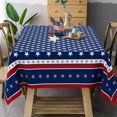 thumbnail image 3 of Fourth of July Tablecloth Memorial Day Patriotic Table Cloth American Flag, Stars Table Cloths for Indoor and Outdoor Kitchen Dining-60 x102 Rectangle, 3 of 6