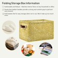 thumbnail image 6 of FREEAMG Golden Glitter Texture Storage Basket 1 Pack, Collapsible Organizer Large Toys Clothes Storage Bin with Handle for Home, Office, Shelves, Closet, 6 of 7
