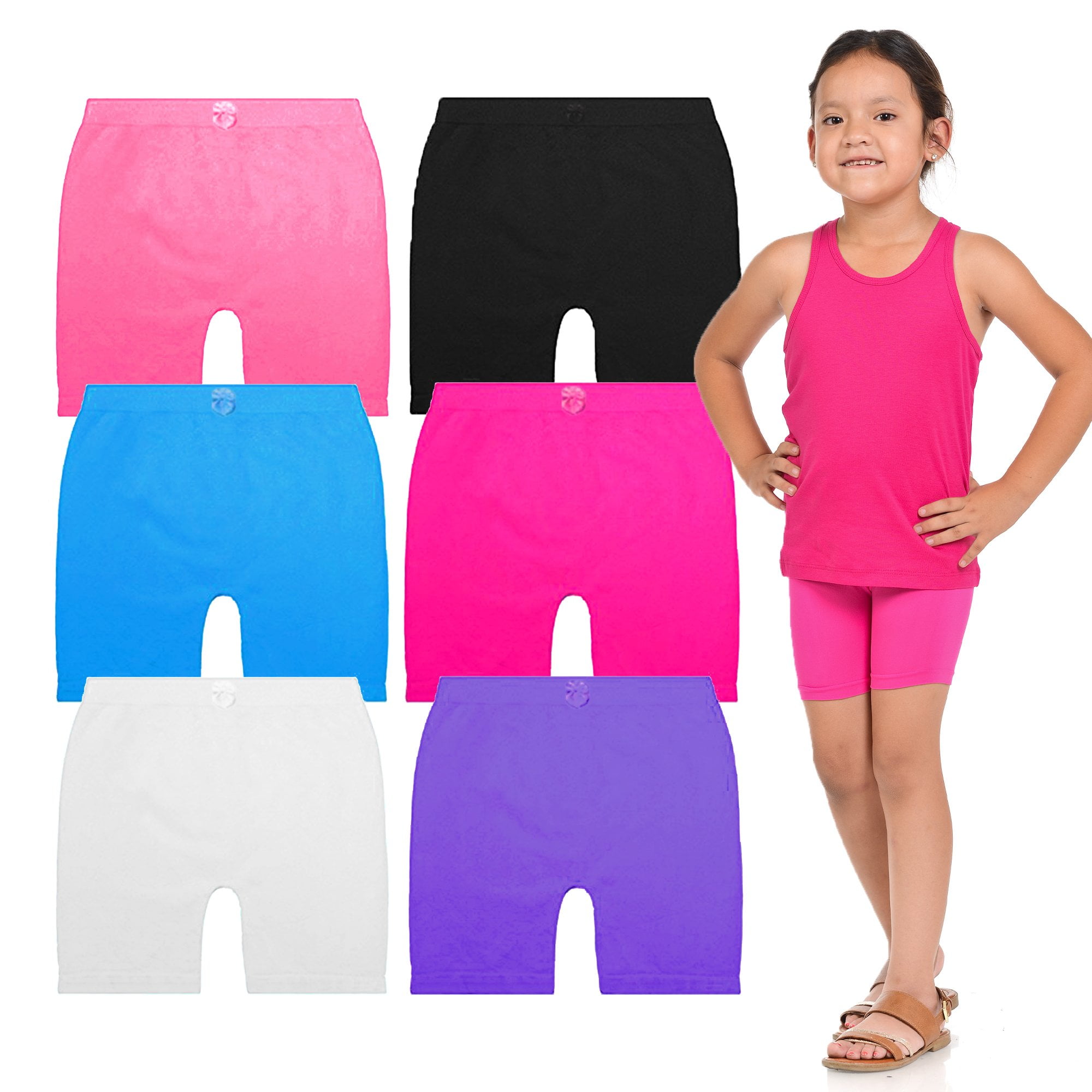 6 Pack Dance Shorts Under Dress Girls Bike Short For Sports Breathable 6 Colors 