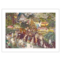 Punahou Carnival - Hawaiian Animals at the Punahou School Carnival! - From an Original Hawaii Watercolor Painting by Peggy Chun - Bamboo Fine Art 290gsm Paper (Unframed) 12x16in