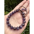 thumbnail image 3 of Amethyst Gemstone Round Bead Adjustable Bracelet 10mm, Genuine Crystal Bead Bracelet, Gift for Men & Women (Amethyst), 3 of 6