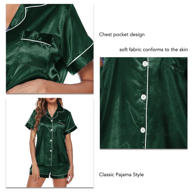 Women Loungewear, Fashion Breathable Womens Summer Pajamas Delicacy Classic Style Polyester Fiber Comfortable For Bedroom For Woman ANGGREK Verde XL