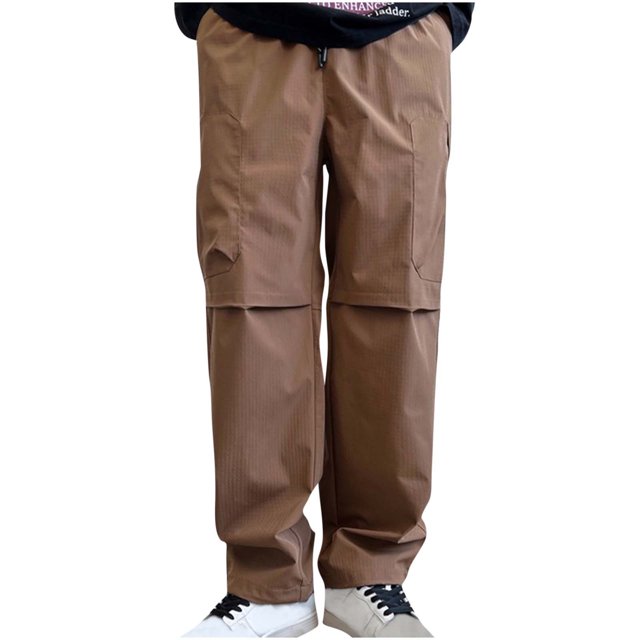 Pantalones largos para hombre, moda informal, color liso, con bolsillos, rectos, elásticos, de tubo, blusa y pantalón de poliéster.