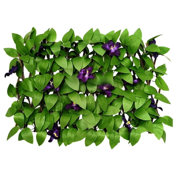 FACEGA Balcony Privacy Screen,Artificial Leaves Expandable Trellis Outdoor Privacy Fence Screen