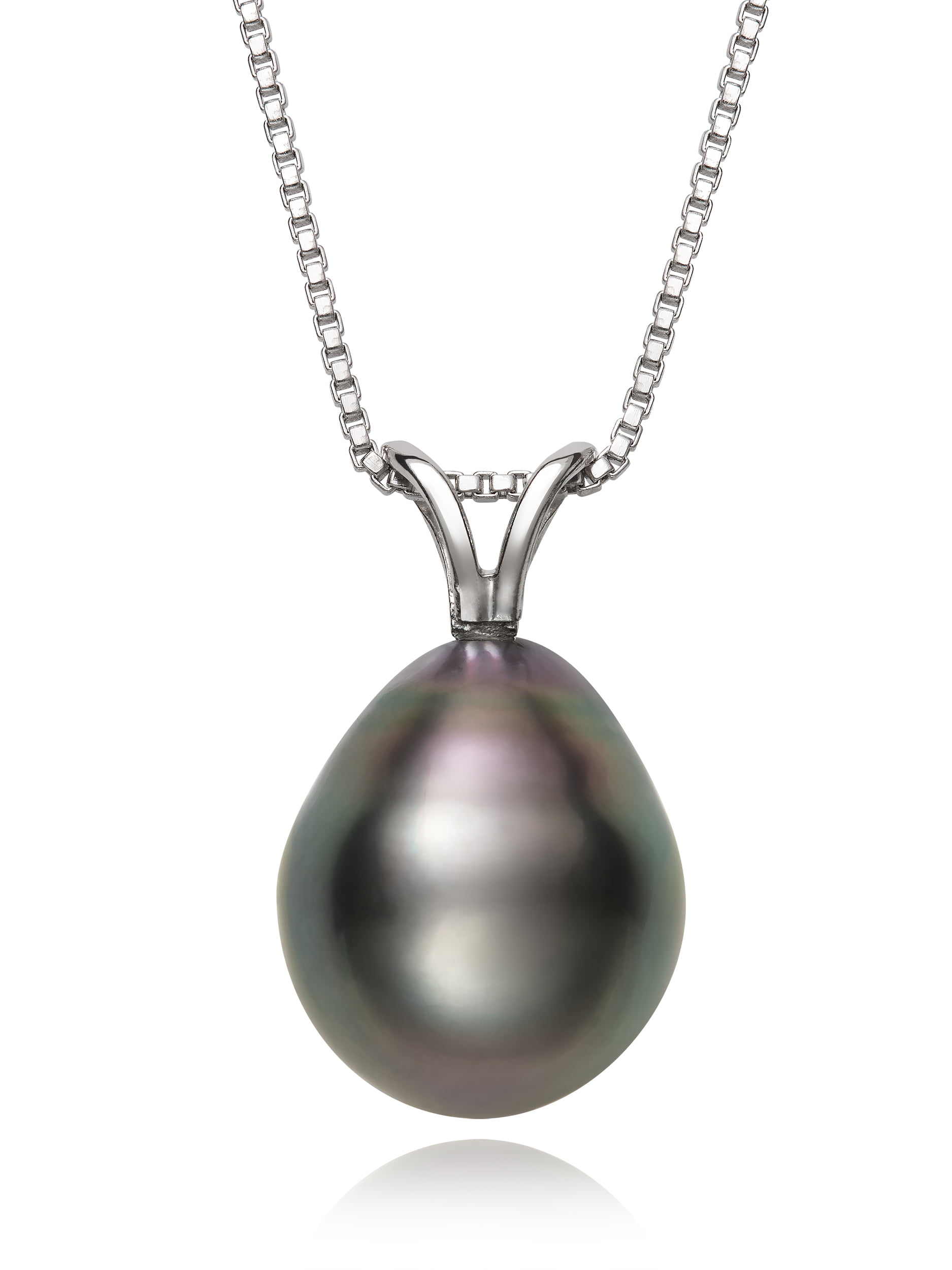 Details about   18" AAA 10-11mm Natural black green Tahitian Pearl Pendant necklace fine silver 