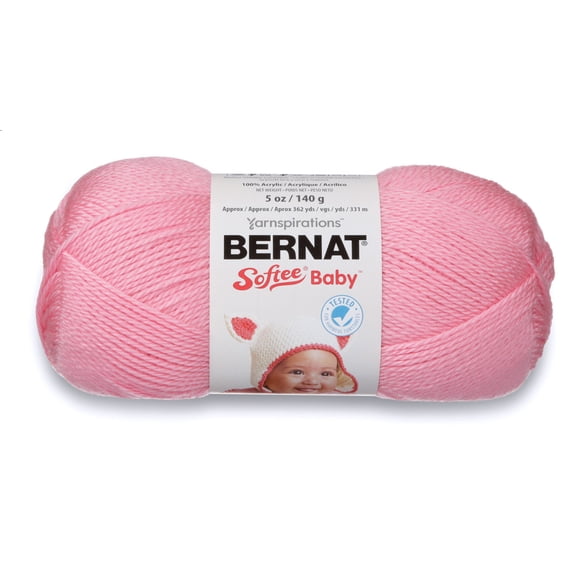 Bernat® Softee® Baby™ #3 Light Acrylic Yarn, Prettiest Pink 5oz/140g, 362 Yards