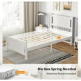thumbnail image 5 of Zimtown Twin Bed Frame,Solid Pine Wood Platform Bed Frame, Bedroom Bed with Headboard, White, 5 of 7