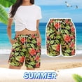 thumbnail image 2 of Durtebeua Solid Comfy Beach Shorts with Pockets Women's Casual Mid Rise Drawstring Shorts, 2 of 6