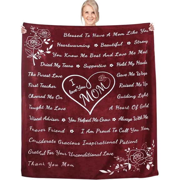 LHSHID Gifts for Mom Gifts for Mothers Day Soft Flannel Throw Blankets Anniversary Birthday Gift for Mom from Daughter Son I Love You Mom Blanket 30"x40"