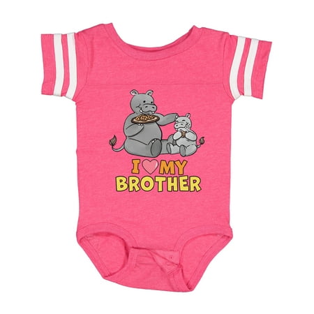 

Inktastic I Love My Brother Hippos Gift Baby Boy or Baby Girl Bodysuit