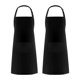 thumbnail image 1 of 2 Pcs Solid Color Polyester Cooking Apron Adjustable Kitchen Apron Soft Chef Apron with Pocket Black, 1 of 5